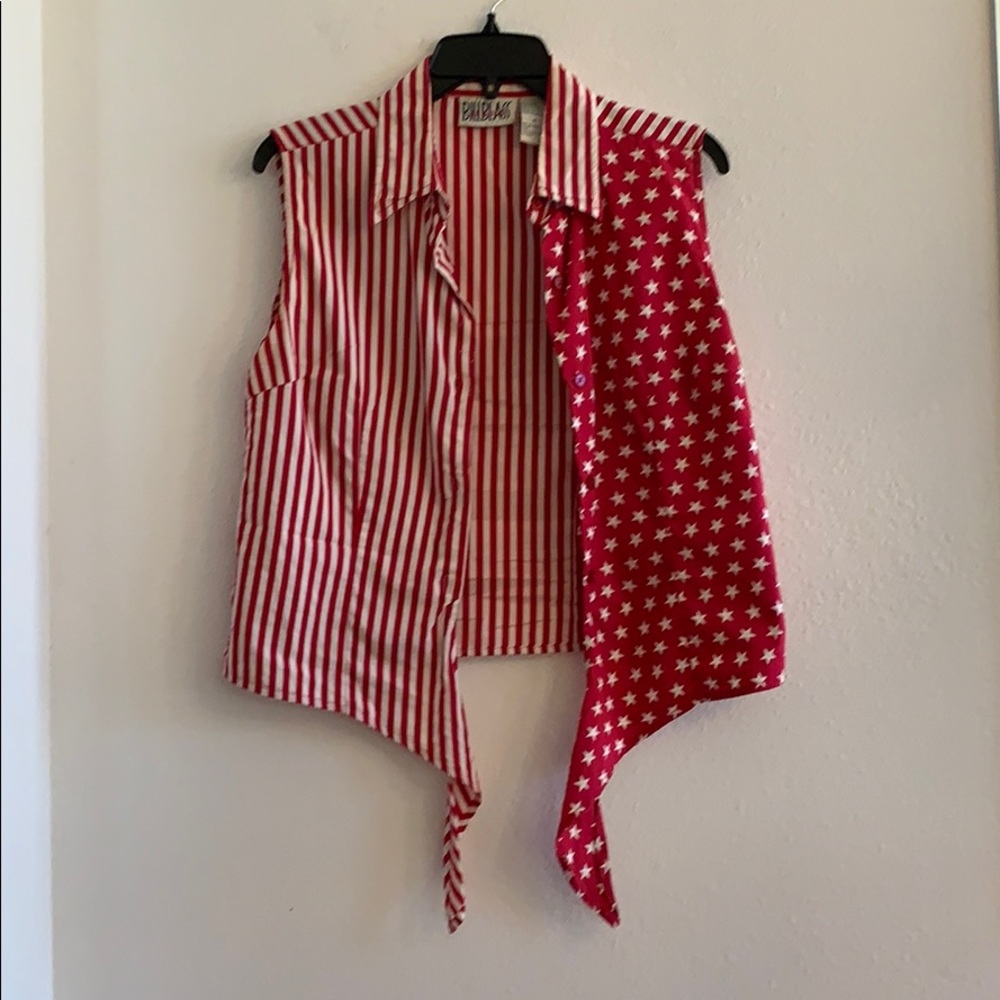 Vintage Bill Blass Red & white stars & stripes patriotic rodeo